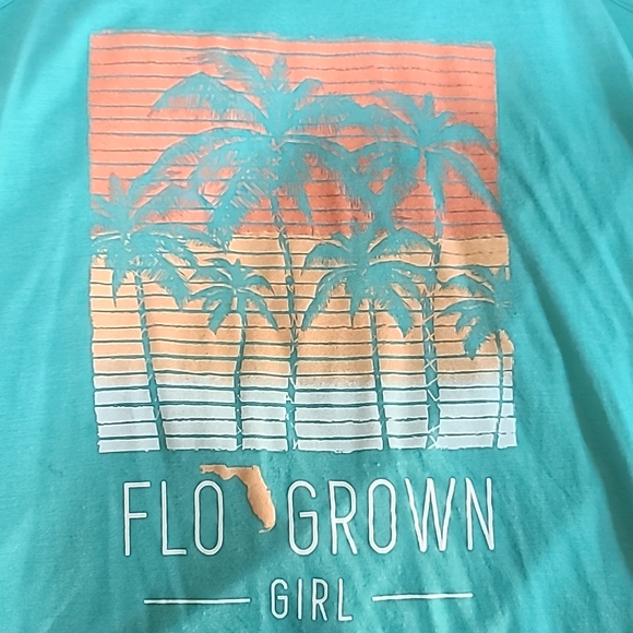 FloGrown Girl Aqua Racerback Tank Top Size Medium - Picture 9 of 15
